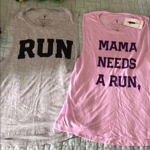 Two Sarah Marie Design shirts, size small